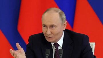 Russian President Vladimir Putin makes a statement following talks with Laotian President Thongloun Sisoulith at the Kremlin in Moscow, Russia, July 31, 2025. REUTERS/Evgenia Novozhenina/Pool