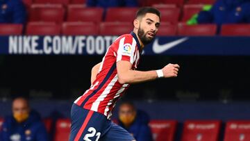 Carrasco, tras su gol en el Atlético-Barcelona.