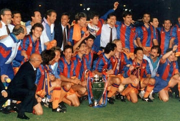 La temporada 91/92 se recordar¨ªa por la final de la Copa de Europa de Wembley, en la que el equipo dirigido por Cruyff, recordado desde entonces por el sobrenombre de Dream Team, se impuso a la Sampdoria en el minuto 111 de la pr¨®rroga, gracias a un libre directo ejecutado por Koeman. Era la primera victoria del Bar?a en una final de la Copa de Europa y el equipo de Cruyff pasar¨ªa a la historia por ello