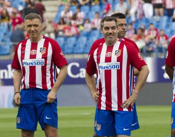Pantic y Antonio López con las Leyendas del Atlético.