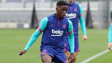 Ilaix, en un entrenamiento del Barça.