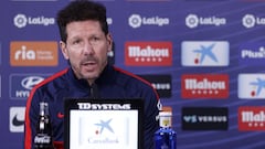 Simeone, del Atl&eacute;tico, en rueda de prensa.