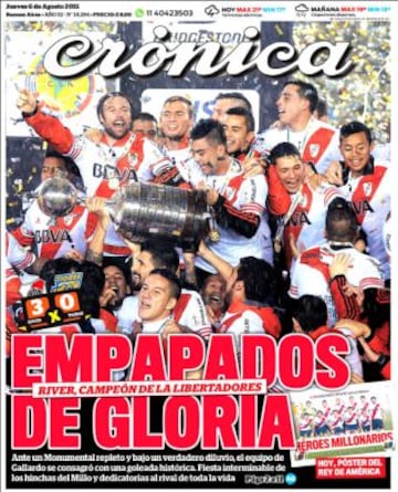 La tercera Copa Libertadores llegó para River Plate y el mundo deportivo se rindió a sus pies.