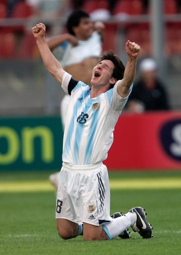 Leo Messi thrilled at the 2005 U20 World Cup finals in Holland. He won the Golden Ball and pipped Spain's Fernando Llorente to the Golden Boot as well as scoring twice in the final to help Argentina lift the trophy for the fifth time.