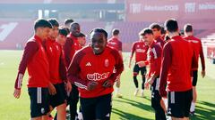 Faitout Maouassa en su primer entrenamiento.