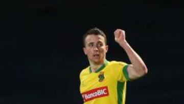 Diogo Jota celebra un tanto. 