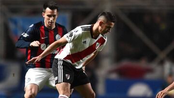 Rafael Santos Borr&eacute; en el partido de River Plate ante San Lorenzo por la Superliga Argentina