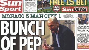 La prensa atiza a Guardiola tras ser eliminado de la Champions