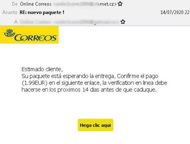Alerta de estafa: El falso email de Correos de “Nuevo Paquete”