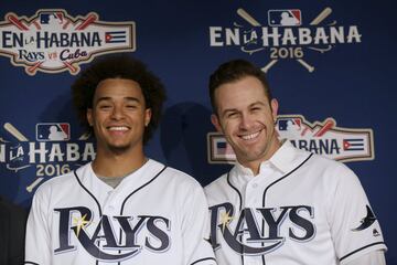 Chris Archer y Evan Longoria en Cuba. 