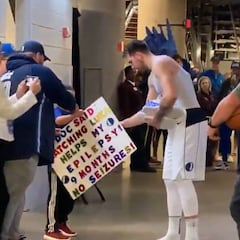 La pancarta de un niño que emocionó a Luka Doncic