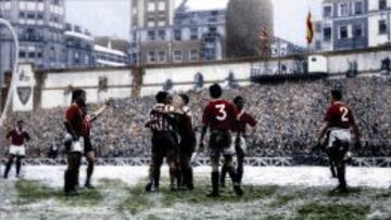 Los jugadores del Athletic celebran un tanto.