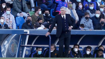 Ancelotti, en el Coliseum en una imagen de archivo.