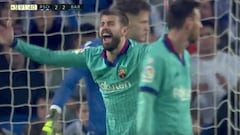 La airada reacción de Piqué tras el penal no cobrado en Anoeta