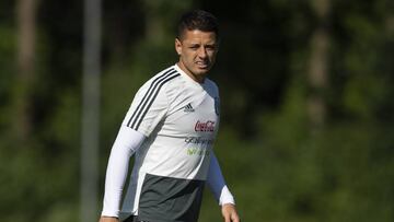 Foto de acci&oacute;n durante el entrenamiento de la selecion mexicana de f&uacute;tbol previo al partido amistoso contra Dinamarca en Copenague.