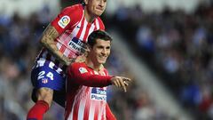 Morata celebra el 0-1 en Anoeta.