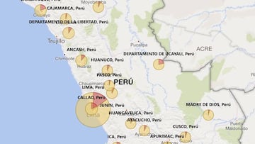 Mapa de casos por coronavirus por departamento en Perú: hoy, 25 de mayo