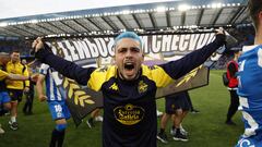 David Mella celebra el ascenso del Deportivo.