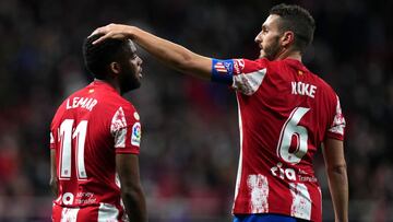 Lemar y Koke, durante el Atlético-Levante