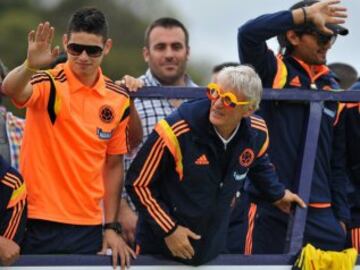 Recibimiento a la Selección en Bogotá tras su participación en el Mundial de Brasil.