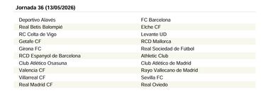 El calendario de LaLiga EA Sports 25/26 