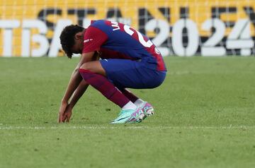 La tristeza del jovencísmo jugador del Fútbol Club Barcelona, Lamine Yamal.