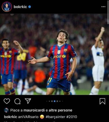 Icardi se mete en un lío por un post de Bojan Krkic