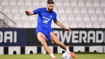 09 Olivier GIROUD (fra) during the French Team Football - Training session on November 20, 2022 in Doha, Qatar. (Photo by Anthony Bibard/FEP/Icon Sport via Getty Images)