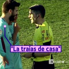 Piqué a Undiano, tras mostrarle la amarilla: "¡La traías de casa..!"