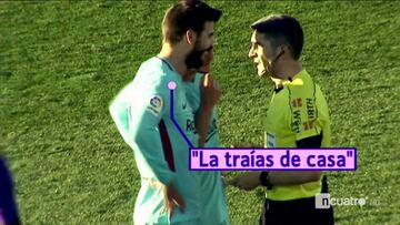 Piqué a Undiano, tras mostrarle la amarilla: "¡La traías de casa..!"