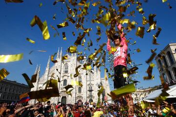 El colombiano terminó segundo en el Giro 2017, detrás de Tom Dumoulin. Sexto podio para Quintana en las grandes del ciclismo.