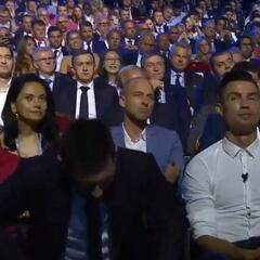 La cara de Cristiano por premio que Lionel Messi le arrebató