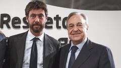 Andrea Agnelli y Florentino P&eacute;rez, en una imagen de archivo.
 