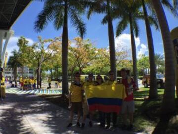 Los colombianos residentes en Miami esperan una victoria sobre Haití.