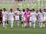 Futbol, Deportes Limache vs Colo Colo.
Fecha 1, campeonato nacional 2026.
Los jugadores de Colo Colo se lamentan durante el partido de primera division contra Deportes Limache realizado en el estadio Elias Figueroa de Valparaiso, Chile.
31/01/2026
Raul Zamora/Photosport
Football, Deportes Limache vs Colo Colo.
1th round, 2026 national championship.
Colo Colo’s players reacts during the first division match against Deportes Limache at the Elias Figueroa stadium in Valparaiso, Chile.
31/01/2026
Raul Zamora/Photosport