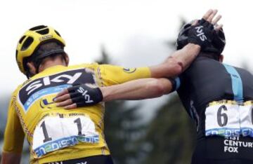 Chris Froome y Wouter Poels.