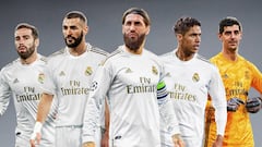 Carvajal, Benzema, Ramos, Varane y Courtois, los cinco de Zidane y del Real Madrid.