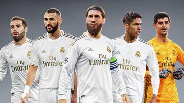 Carvajal, Benzema, Ramos, Varane y Courtois, los cinco de Zidane y del Real Madrid.