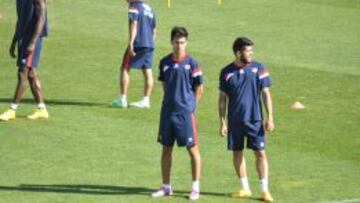 Bueno y Pozuelo en el entrenamiento