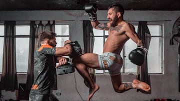 Guido Cannetti durante un entrenamiento.