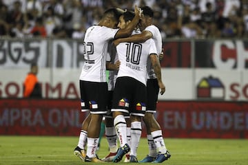 Futbol, Colo Colo vs Alianza de Lima.
Noche alba, partido amistoso.
El jugador de Colo Colo Jorge Valdivia, , celebra su gol contra Alianza de Lima durante el partido amistoso en el estadio Monumental de Santiago, Chile.
14/02/2018
Marcelo Hernandez/Photosport

Football, Colo Colo vs Alianza de Lima.
Night withe, friendly match.
Colo Colo's player Jorge Valdivia celebrates his goal against Alianza de Lima during the first division football match at Monumental stadium in Santiago, Chile.
14/02/2018
Marcelo Hernandez/Photosport