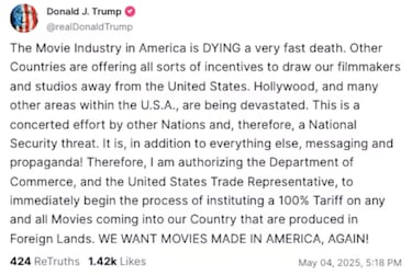 Trump lanza nueva amenaza, impondrá 100% de aranceles a películas extranjeras… ¿Hay afectación para México?