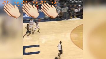 La canasta de un niño de los Wizards desde medio campo a 1"