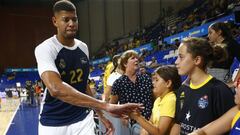 Edy Tavares, jugador del Real Madrid, antes de un partido de la Liga ACB