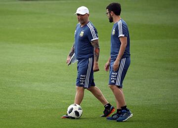 Argentina trained at the Ciutat Esportiva Joan Gamper in Sant Joan Despi,  Barcelona today.