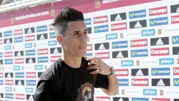 Callejón, ayer, a su llegada a la concentración de España en Las Rozas.