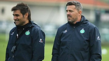 Quique Sánz y Óscar García, durante su etapa en el Saint Ettiene.
