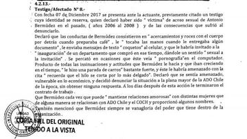 Extracto del informe de la Inspección del Trabajo.