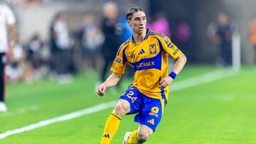 Marcelo Flores of Tigres during the match between Tigres UANL and Inter Miami as part of Group N of the 2024 Leagues Cup at NRG Stadium on August 03, 2024 in Houston, Texas, United States.