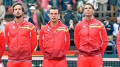 Feliciano, Bautista y Nadal, en una eliminatoria previa. 